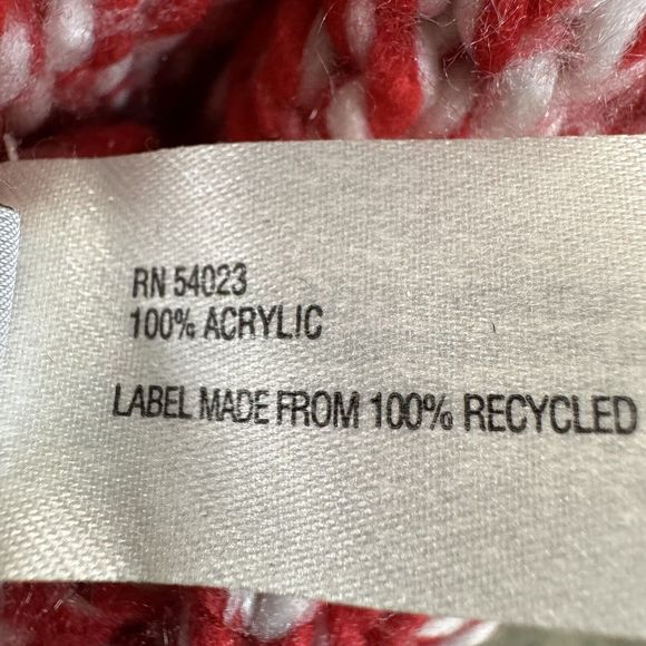 Gap Red & White Fingerless Gloves w/Button Warm Knit Flip Winter Gloves - Picture 9 of 9